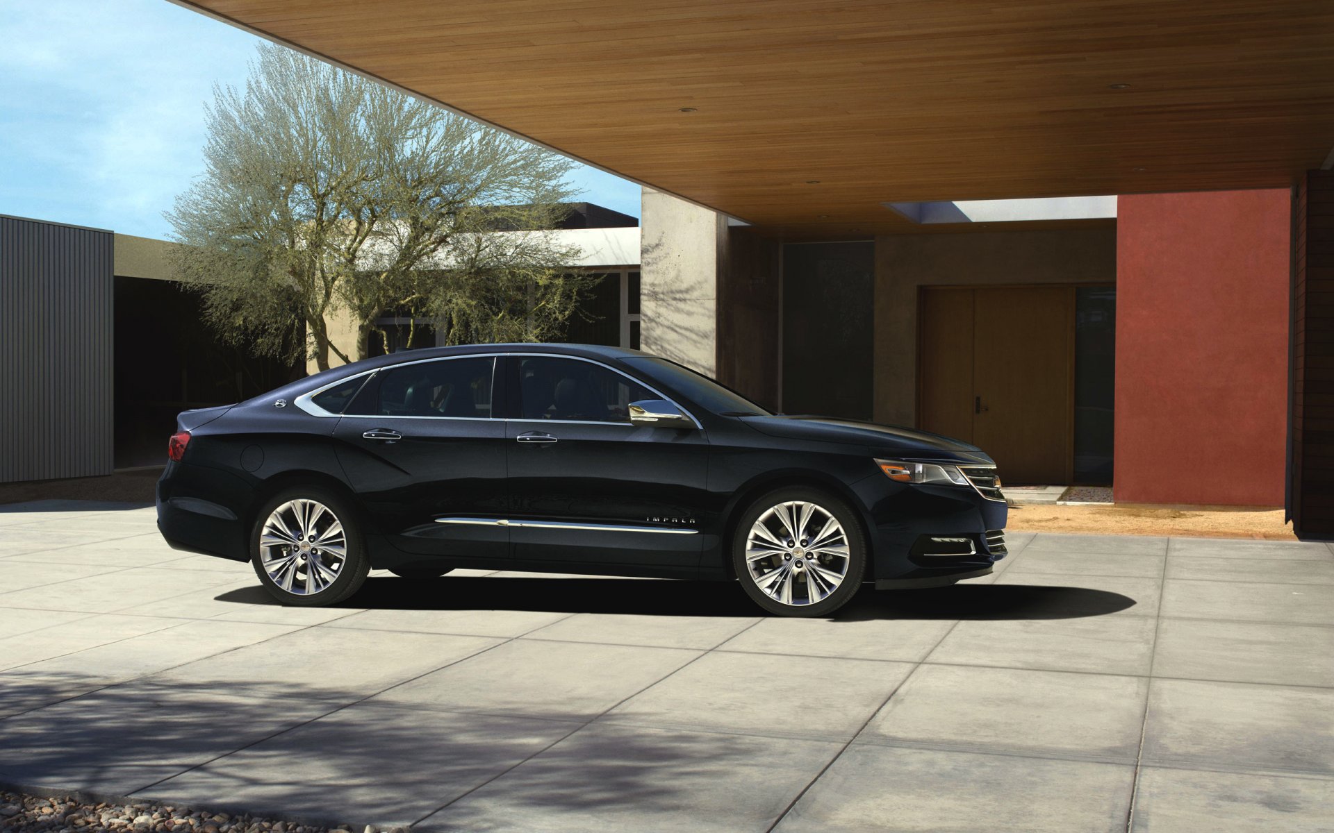 chevrolet impala vue latérale noir auto voiture jour berline