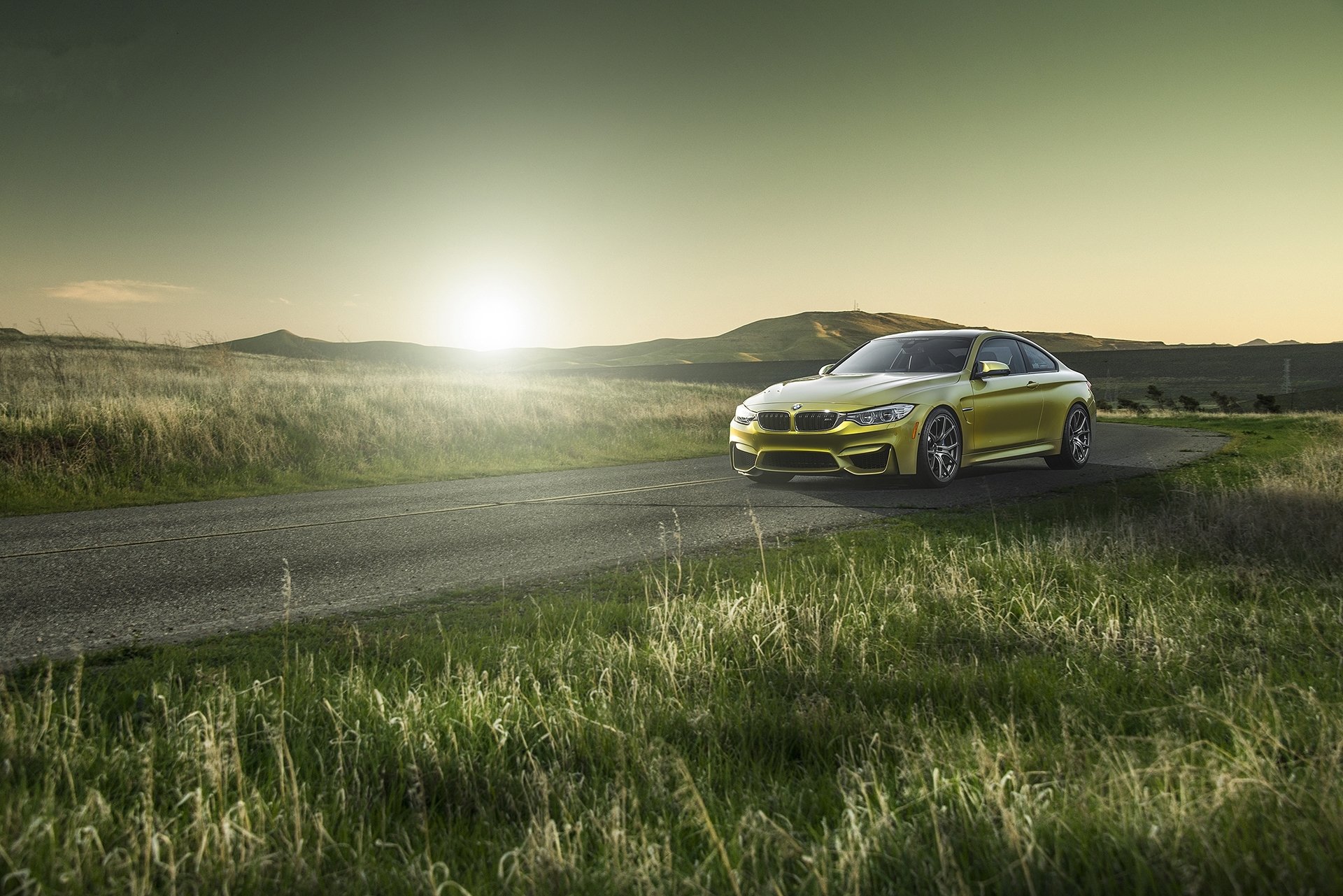 bmw m4 f82 amarillo bmw carretera carretera hierba