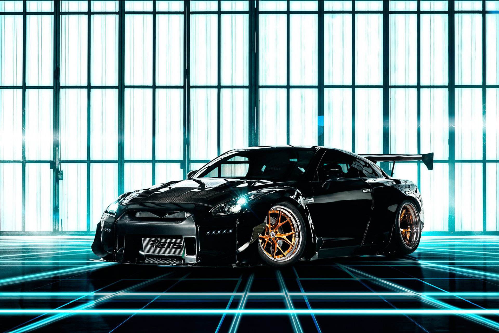 nissan gt-r coche tuning negro