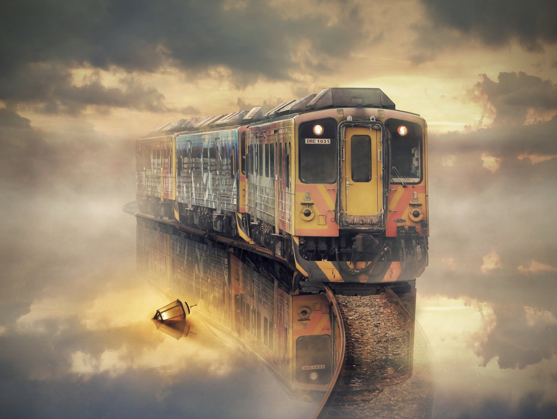 train eau lampe