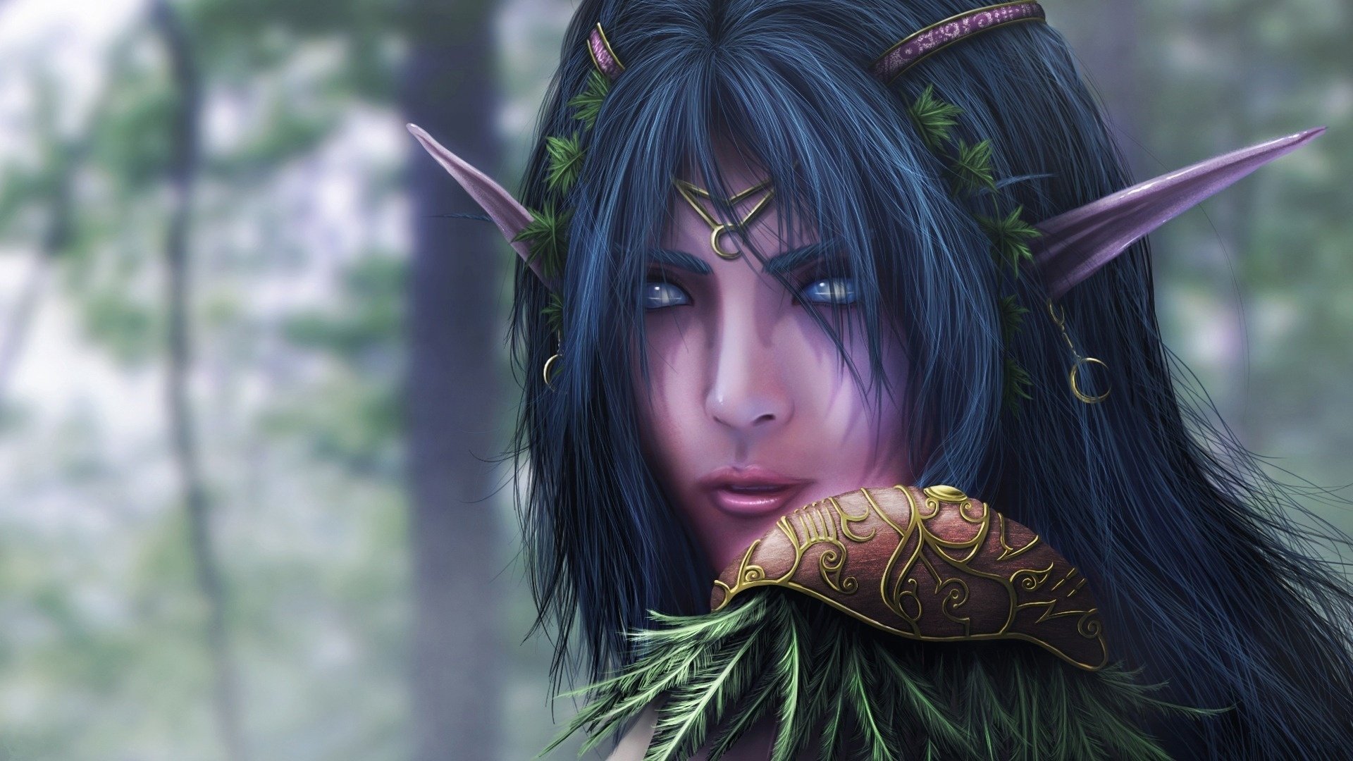 fantasy fantasy night elf warcraft elfe mädchen augen kostüm fantasy zeichnungen mädchen