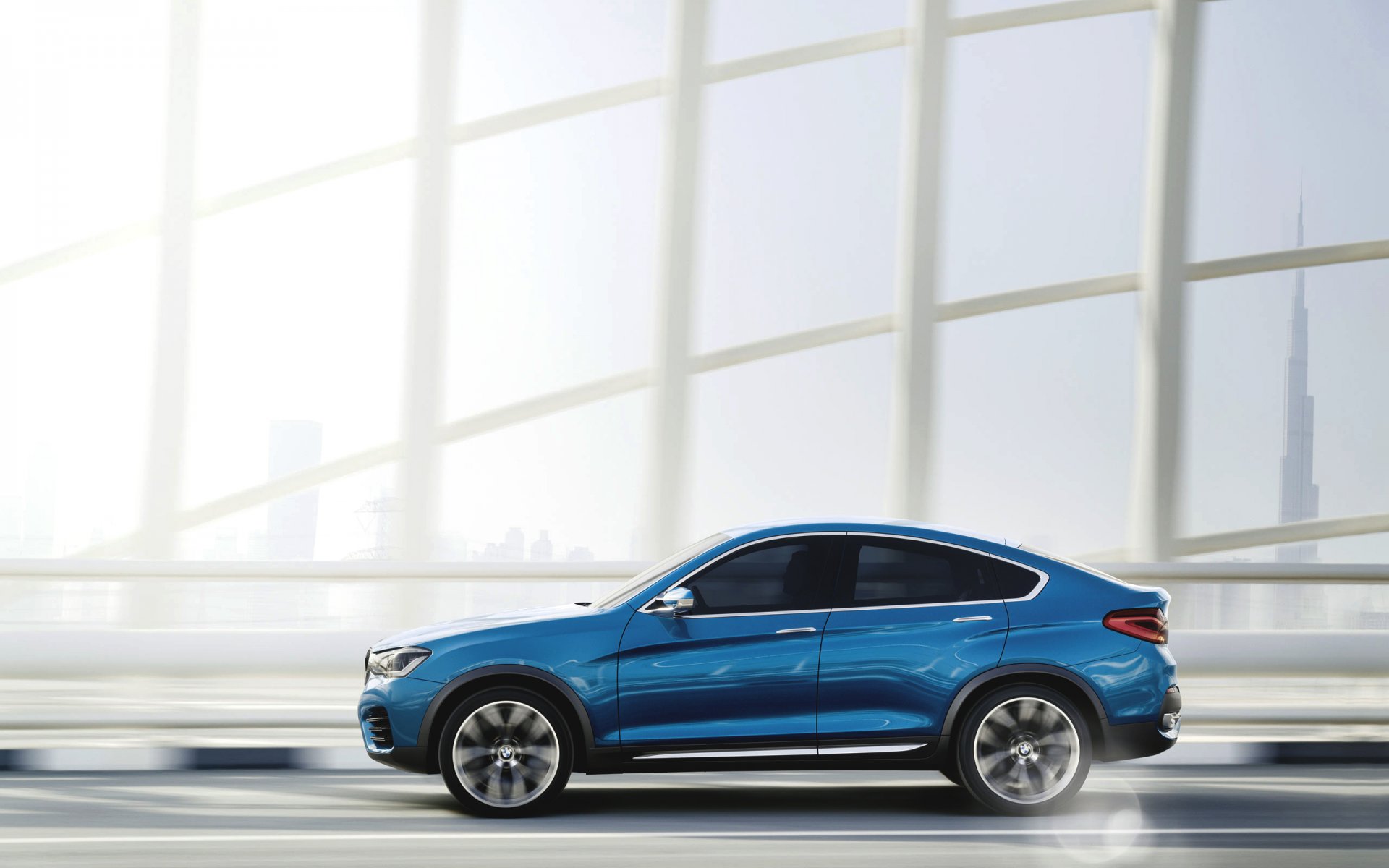 bmw x4 konzept auto blau seitenansicht tag in bewegung jeep auto stadt dubai bmw boomer auto