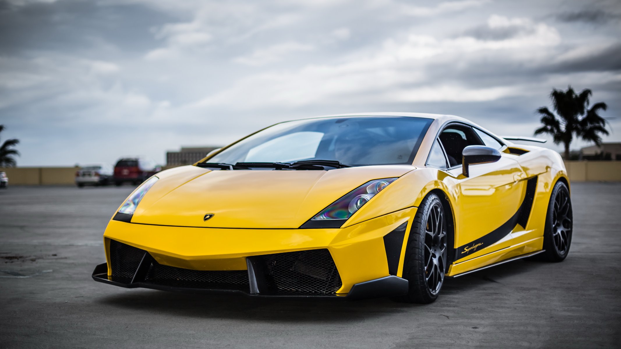 lamborghini gallardo supersamochód superleggera żółty przód