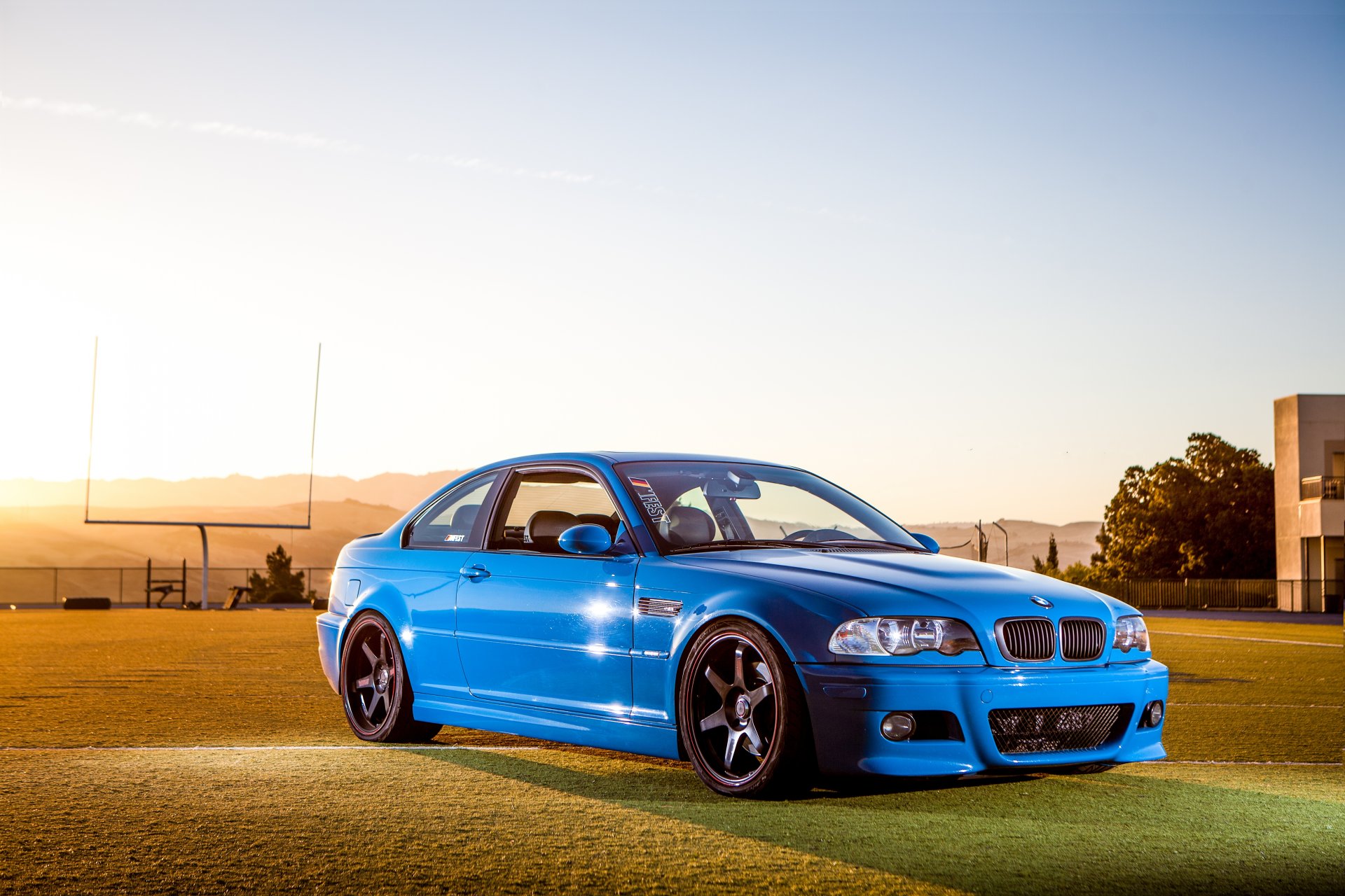 bmw m3 e46 azul bmw reflexión llantas cielo