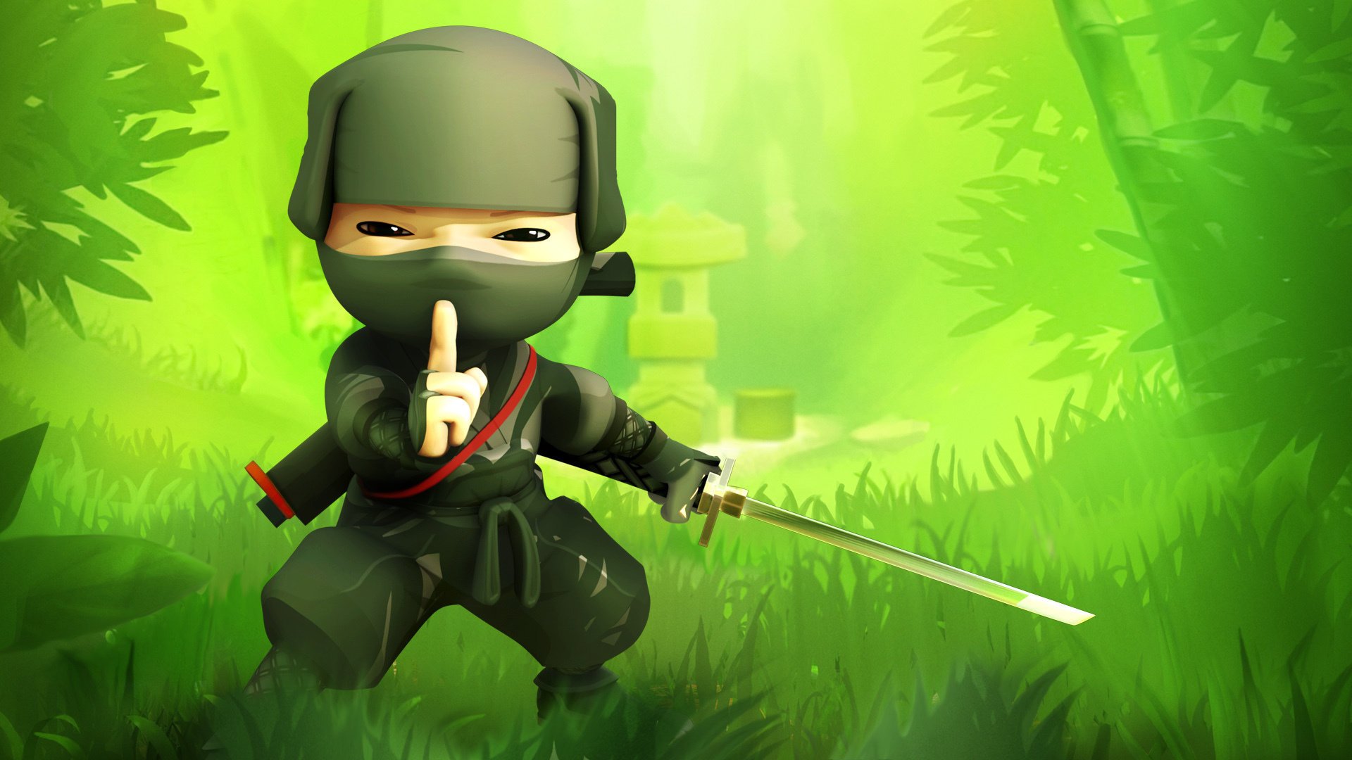 mini ninja shadow warrior tss game ninja grass grass green greenery drawing