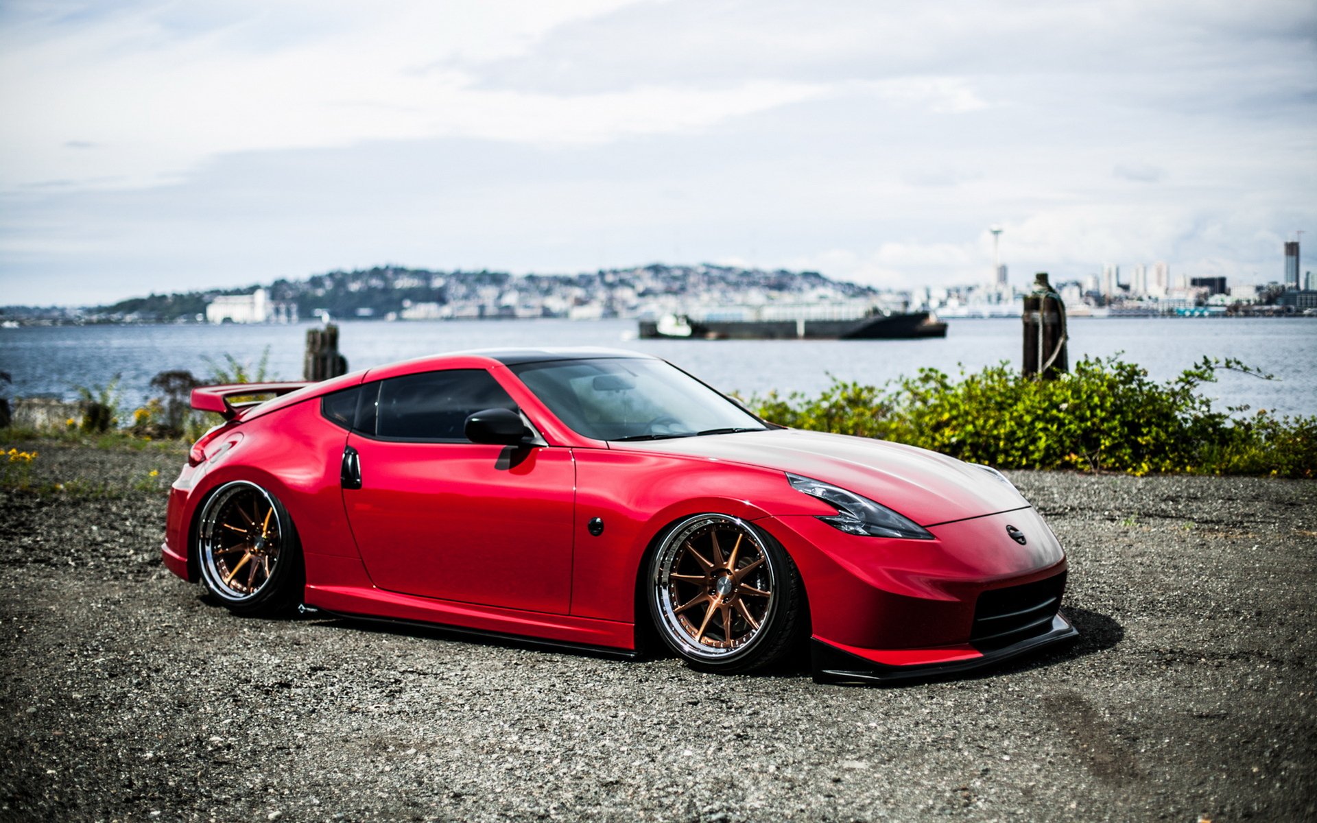 nissan 370z tuning coche posición rojo papel pintado automático