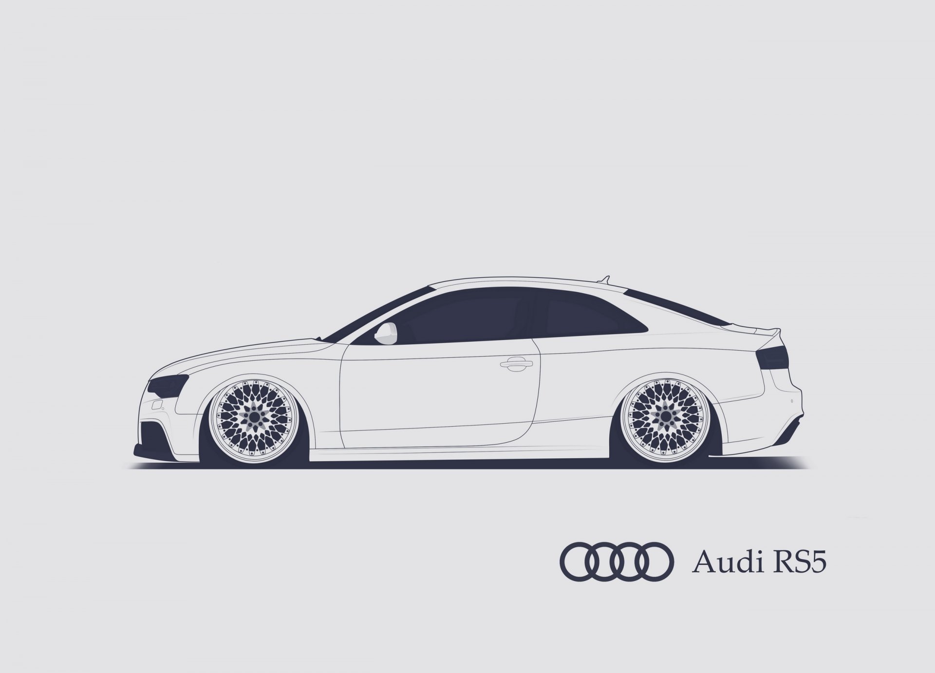 audi rs5 srcky design minimalistisch