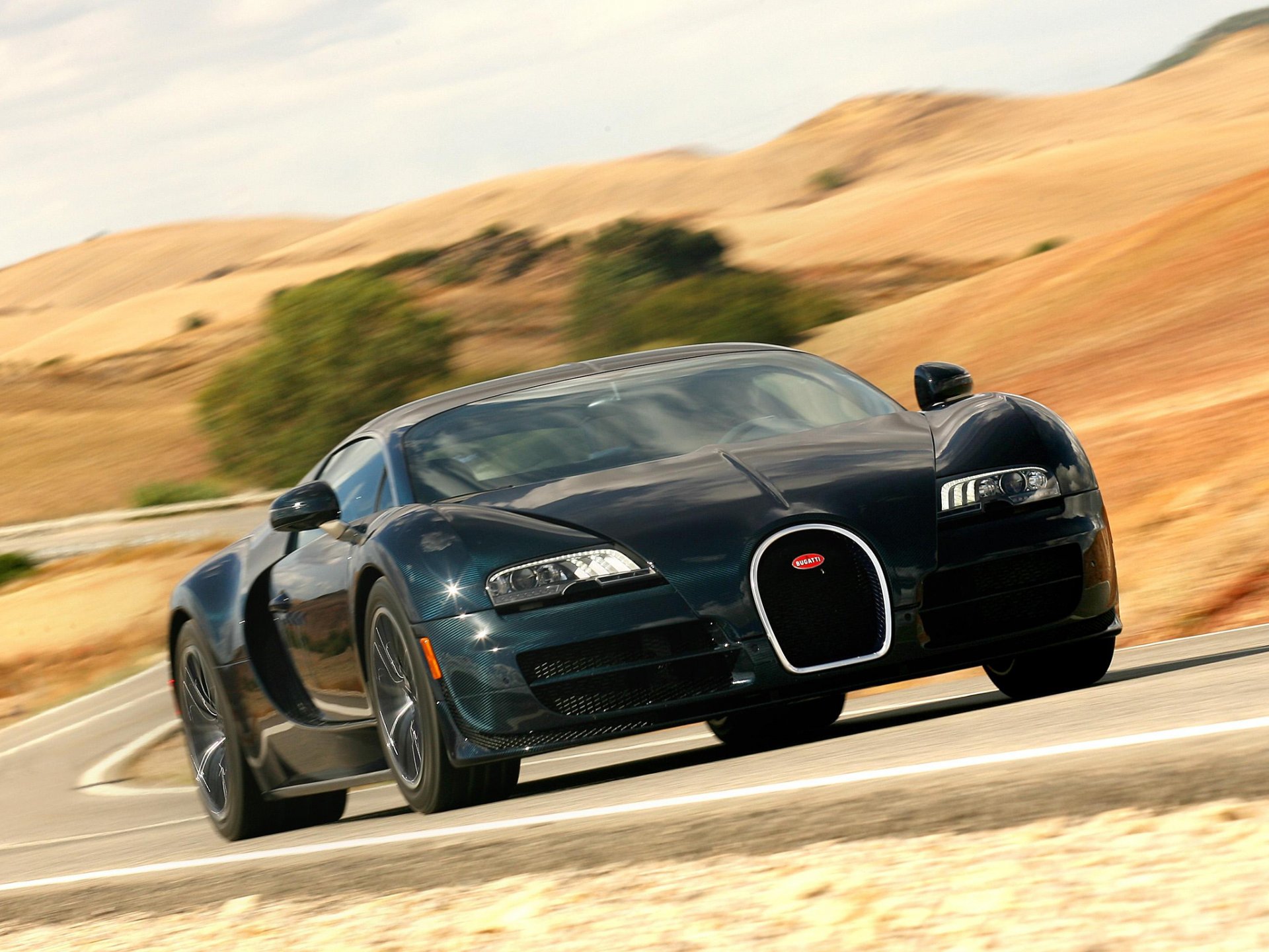 bugatti veyron 16.4 super sport передок авто дорога скорость