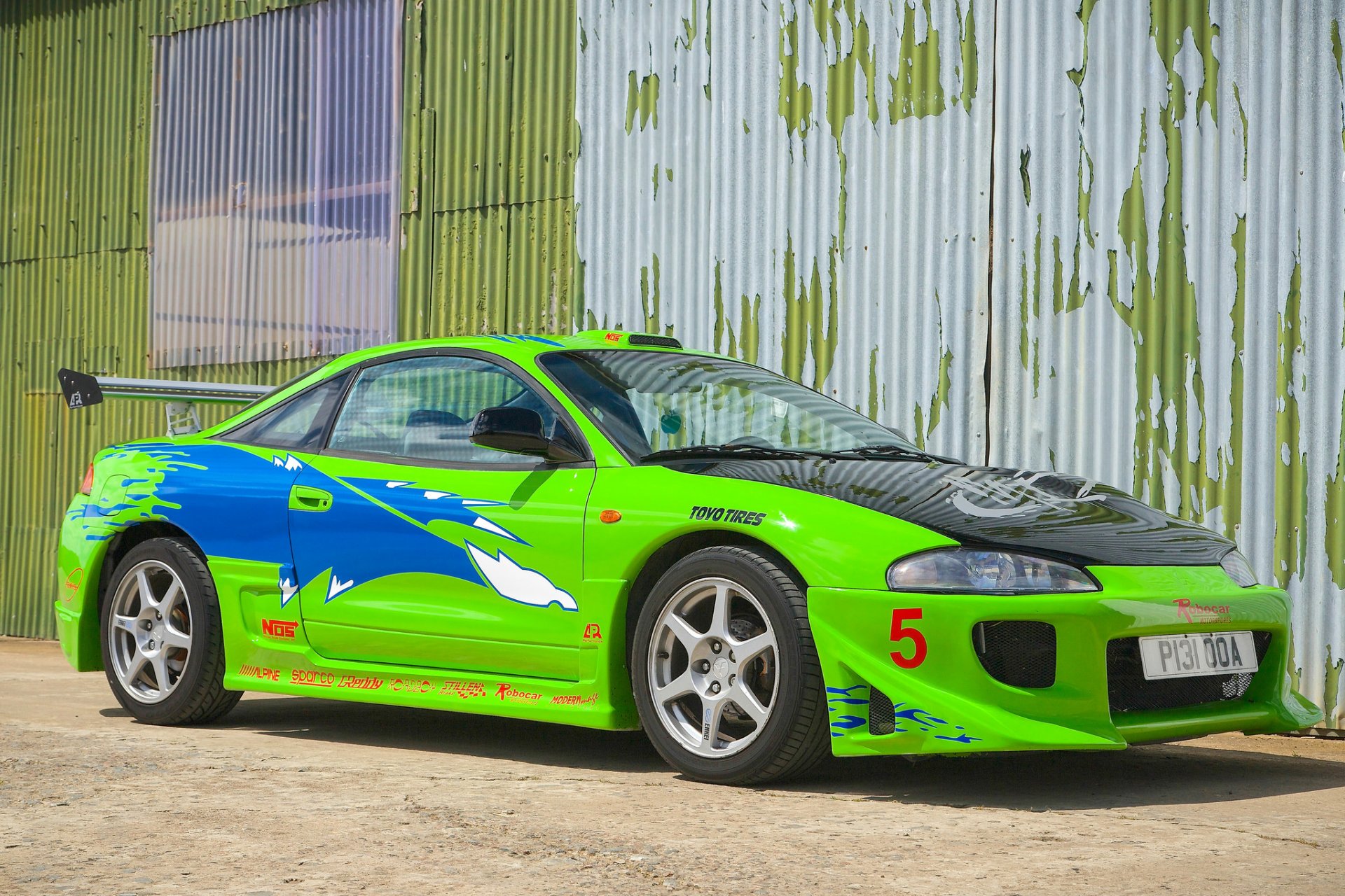 mitsubishi eclipse verde auto super coche rápido y furioso