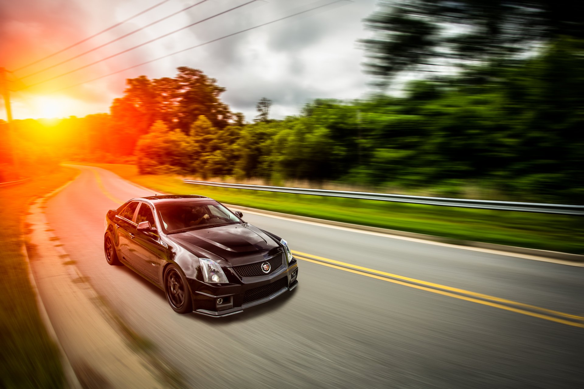 cadillac cts-v black front sun cadillac