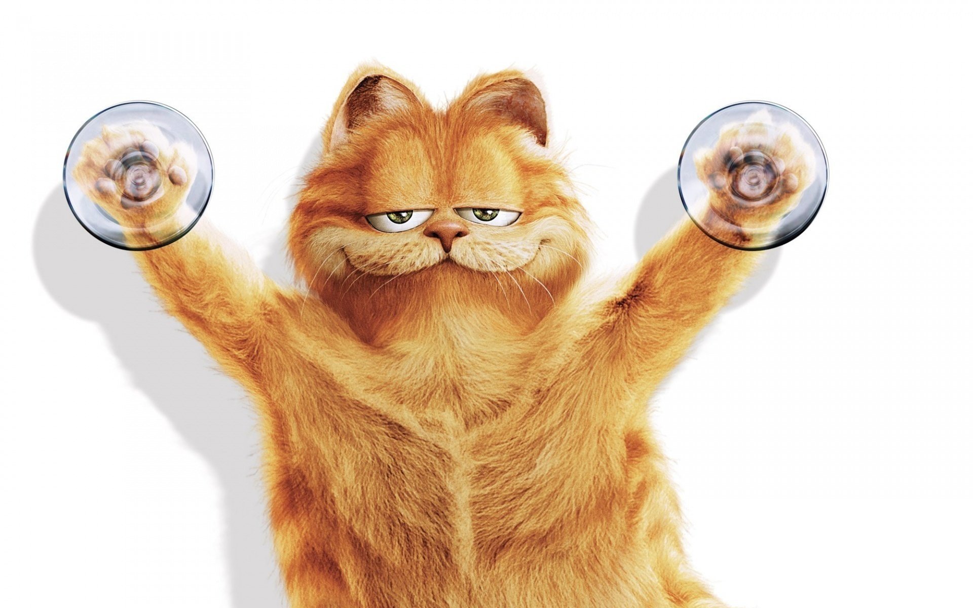 belay background garfield cat sucker the trick smile white background movie fiction fun laughter