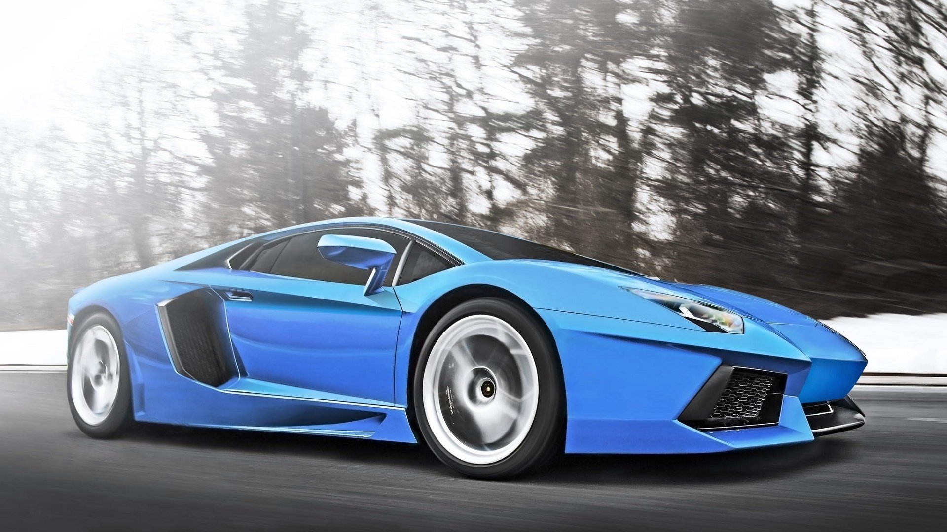 lamborghini aventador lp700-4 blau supersportwagen geschwindigkeit