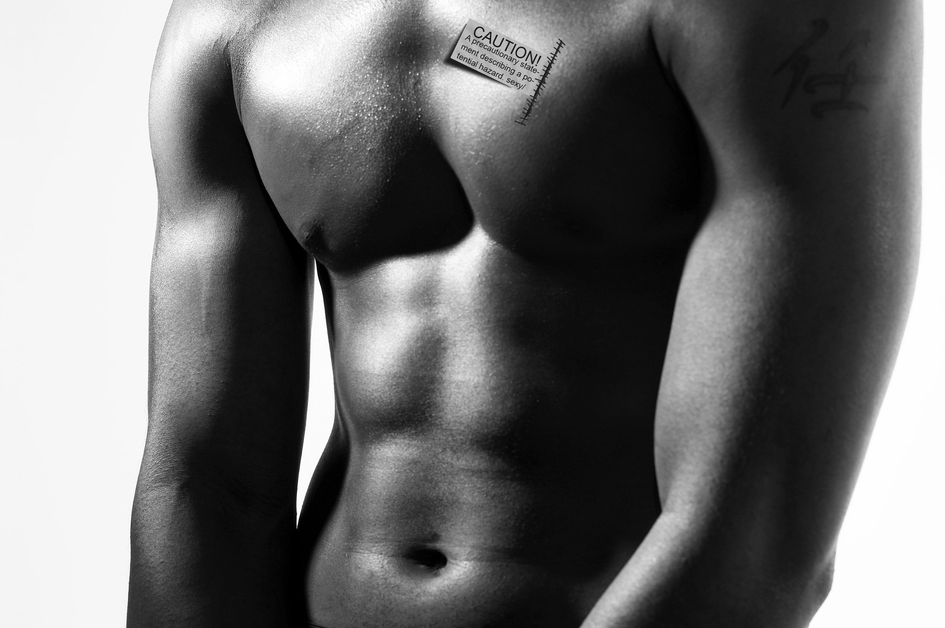 etiqueta hombre cuerpo torso b-w músculos tatuaje carácter hombres jock músculo