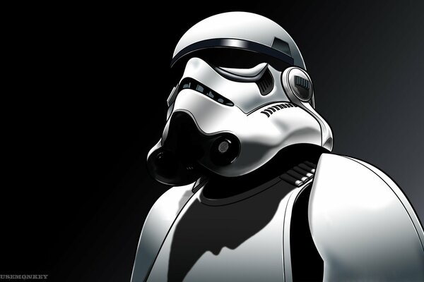 Stormtrooper from Star Wars black and white background