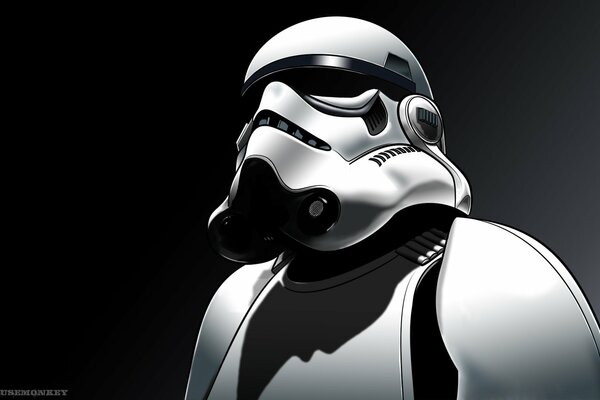 Stormtrooper de Star Wars fond noir et blanc