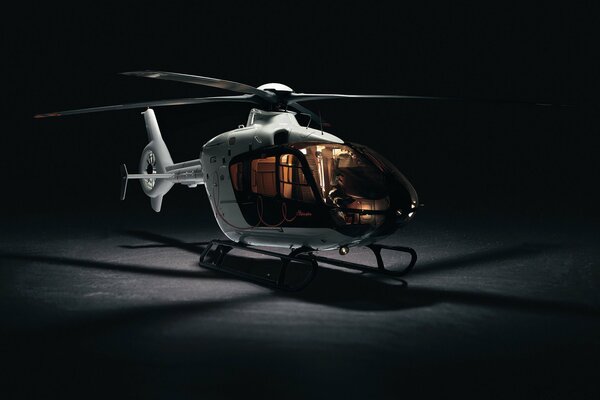 High-tech aviation helicopter Hermes ec135