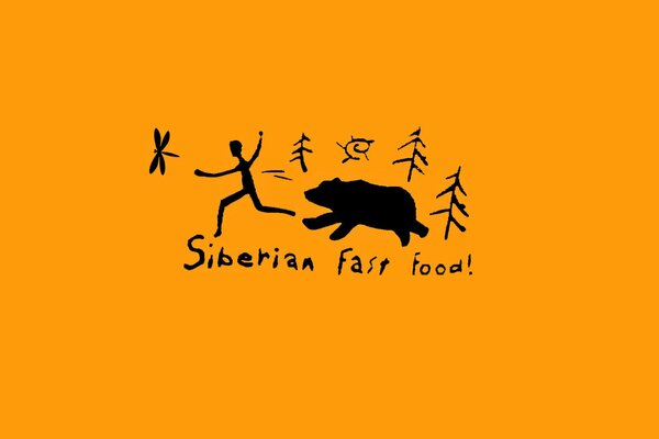 Siberiano fast food divertente orso