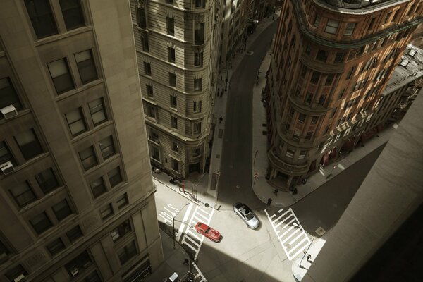 Blick vom Fenster auf die Kreuzung in New York