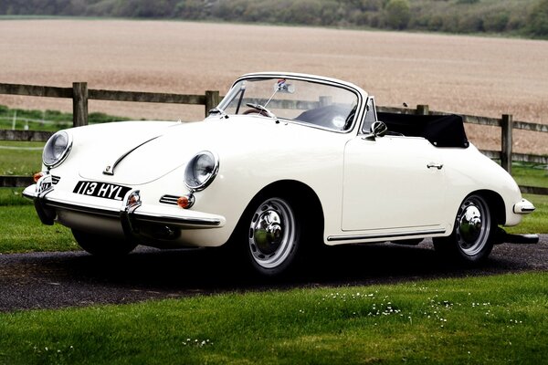 Classic white Porsche of 1962