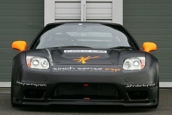 Black car with orange windows