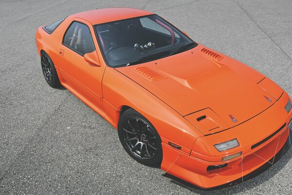 Orange Mazda top view