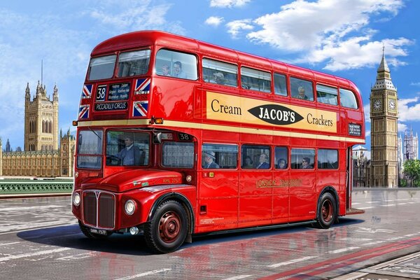 Roter Doppeldecker-Bus in London