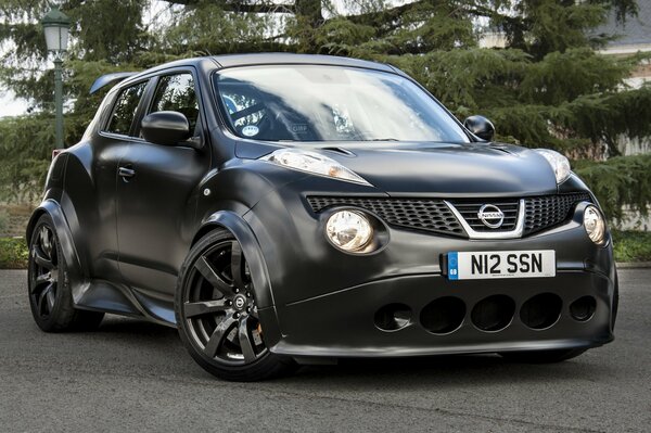 Coche negro marca Nissan escarabajo