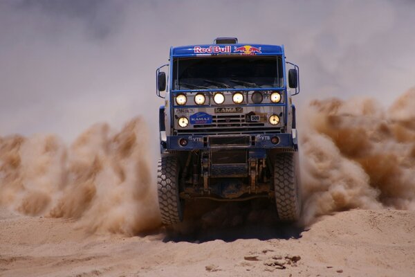 Kamaz is a master in the desert. Paris - Dakar