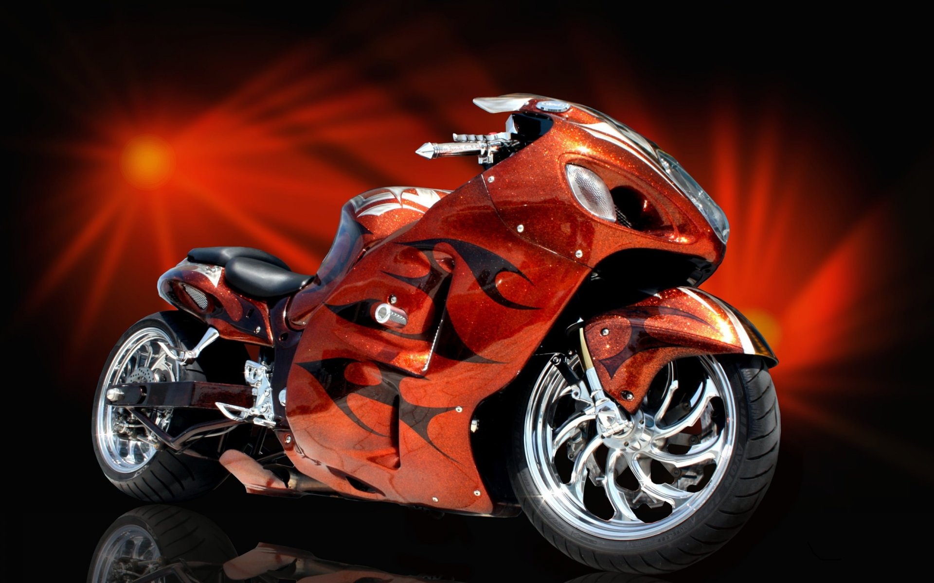 czerwony sportbike tuning airbrush