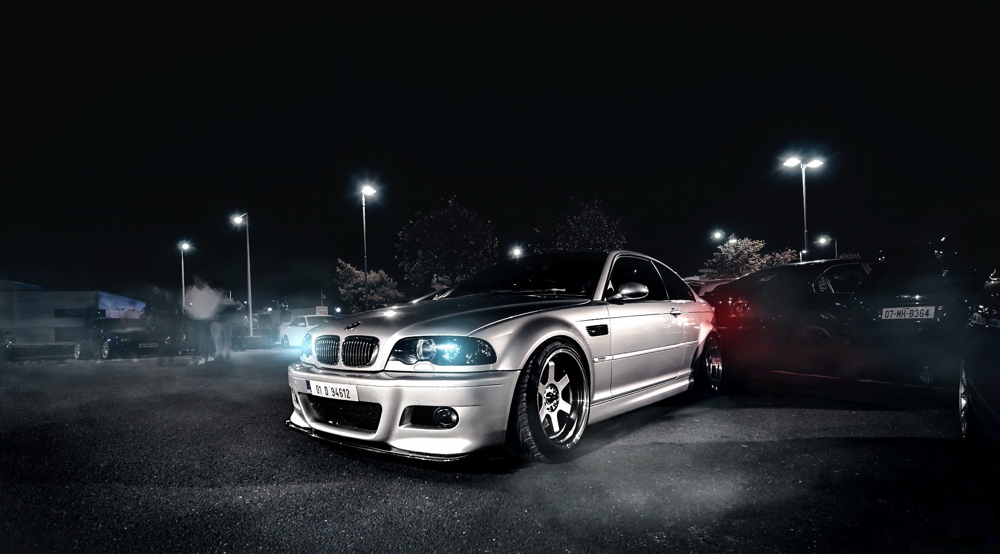 bmw m3 e46 argento anteriore notte