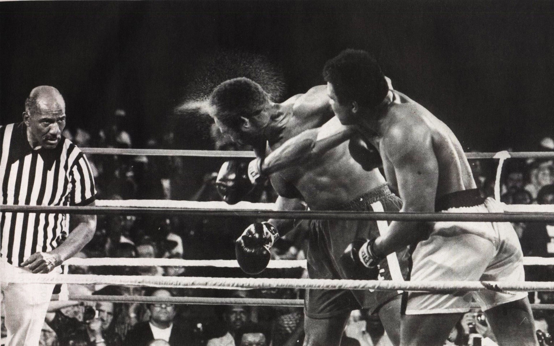 muhammad ali sport boxe calcio duello b-w uomini anello