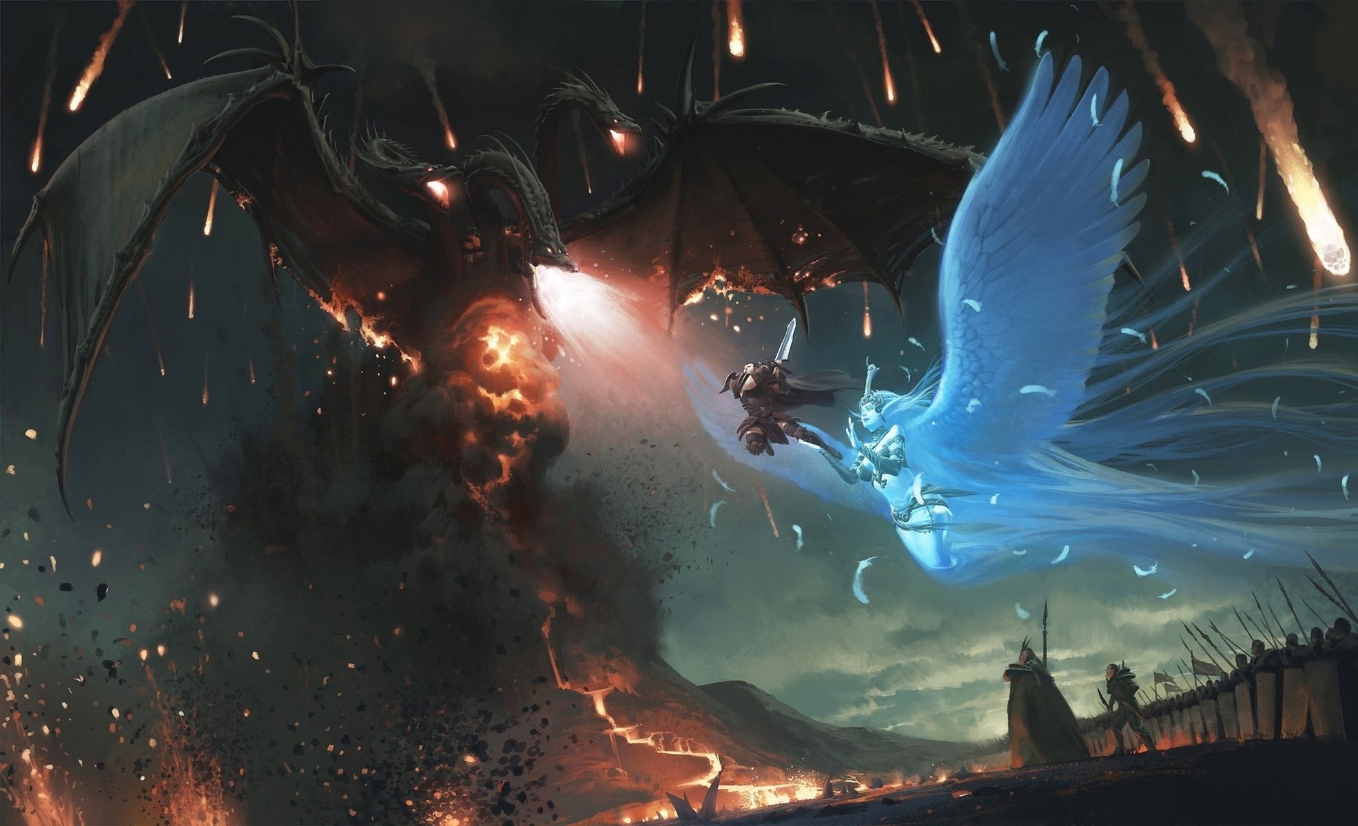 fantasy fantasy smoke battle battle fire wings dragon sparks darkness battle drawings anime