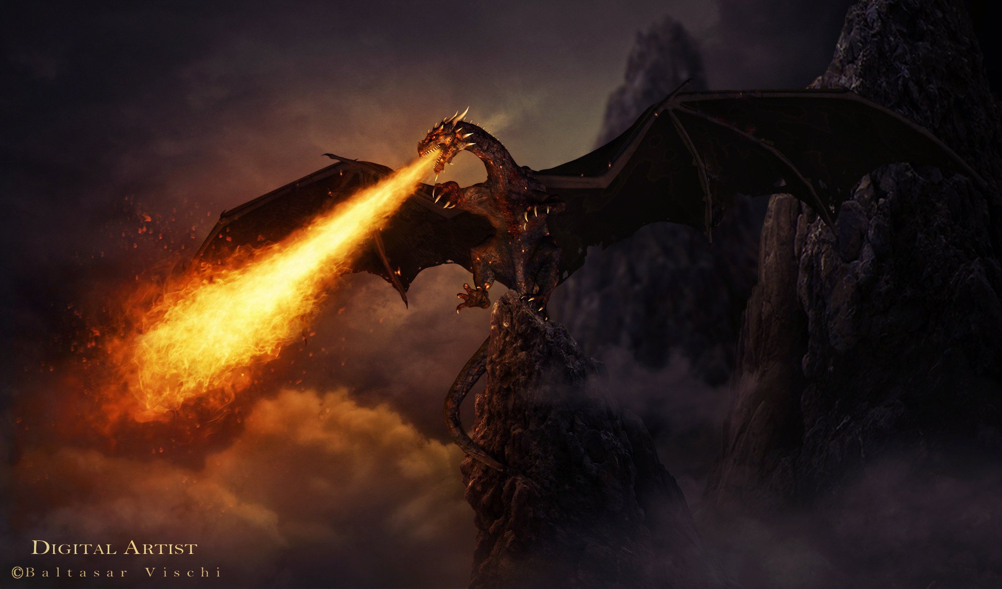 dragon hell fire-breathing dragon dragon rocks fire fiction wings fear mountain