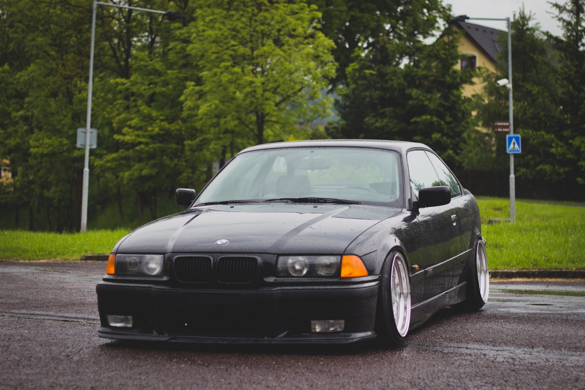 bmw e36 black tuning bmw black front