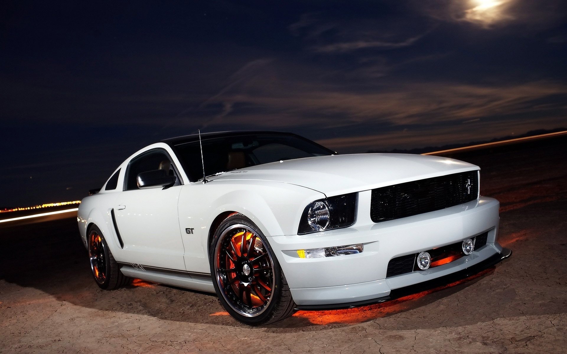 ford mustang white night