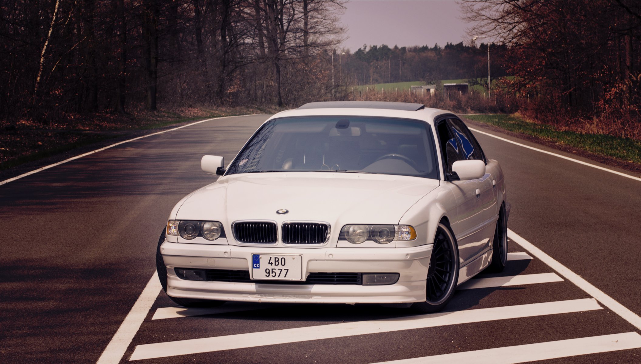 bmw e38 bmw boomer blanc route phares avant