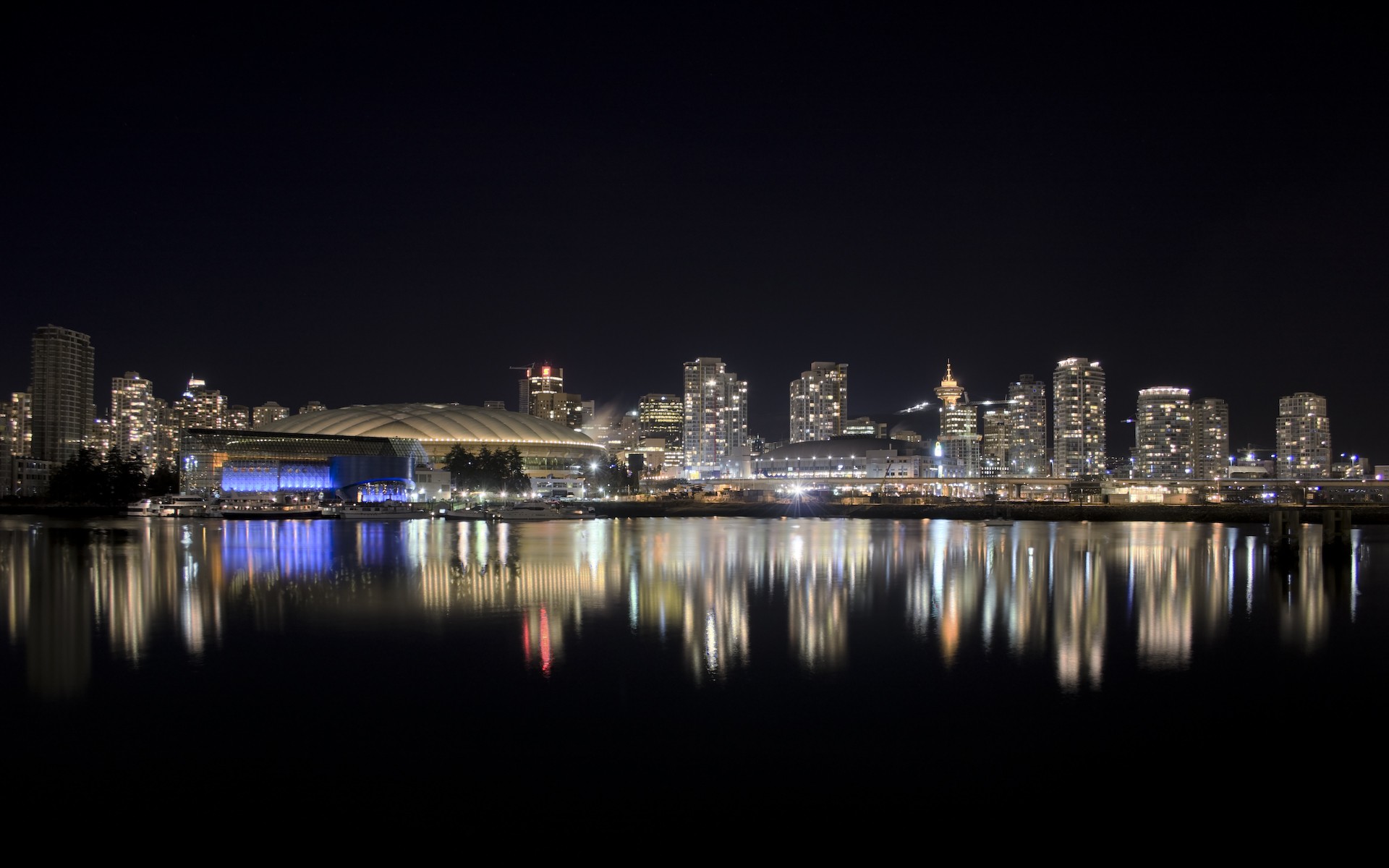 vancouver zuhause nacht wasser reflexion lichter licht