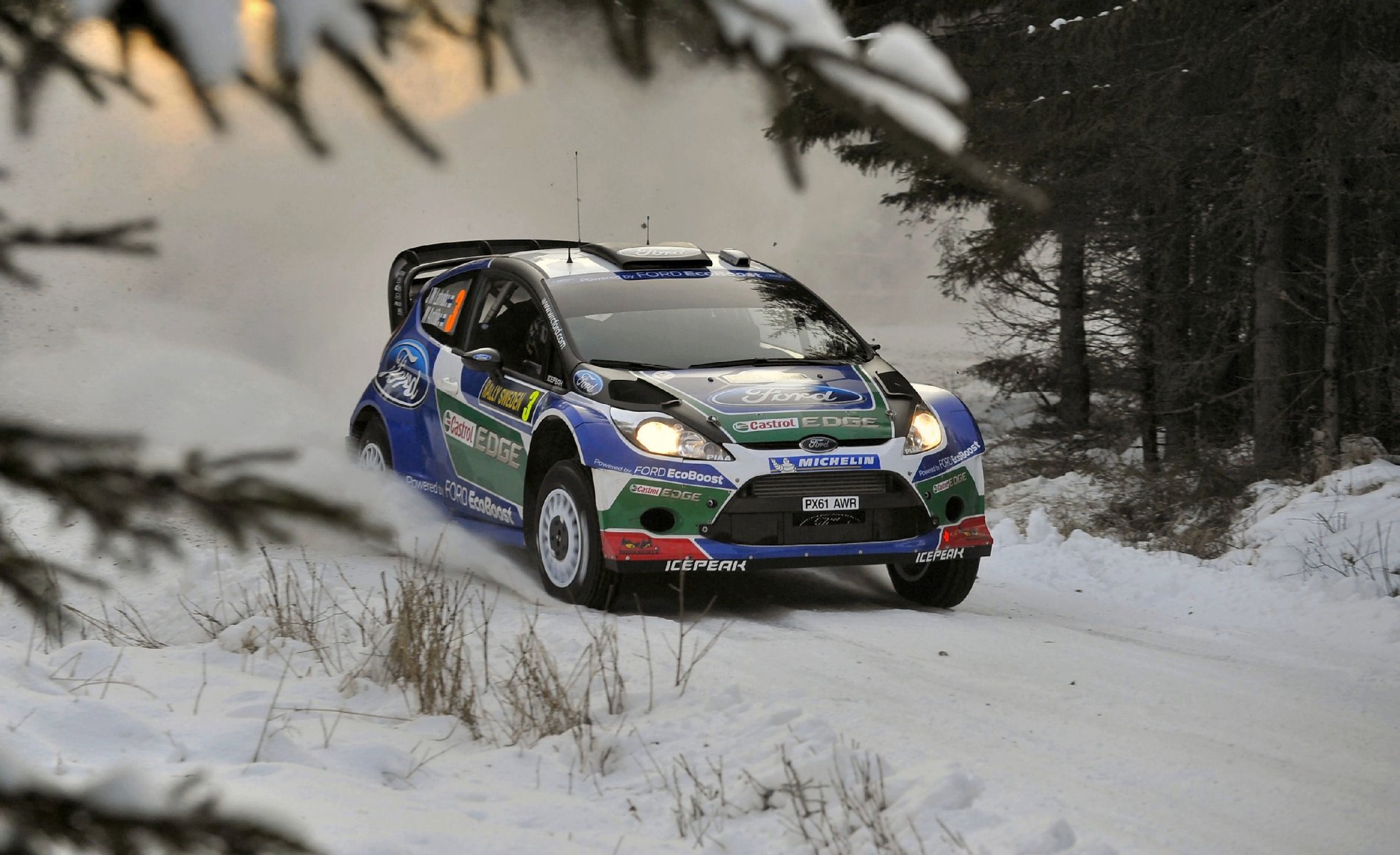 ford fiesta rallye wkr ich.m. latvala m. anttila schnee winter fiesta rallye