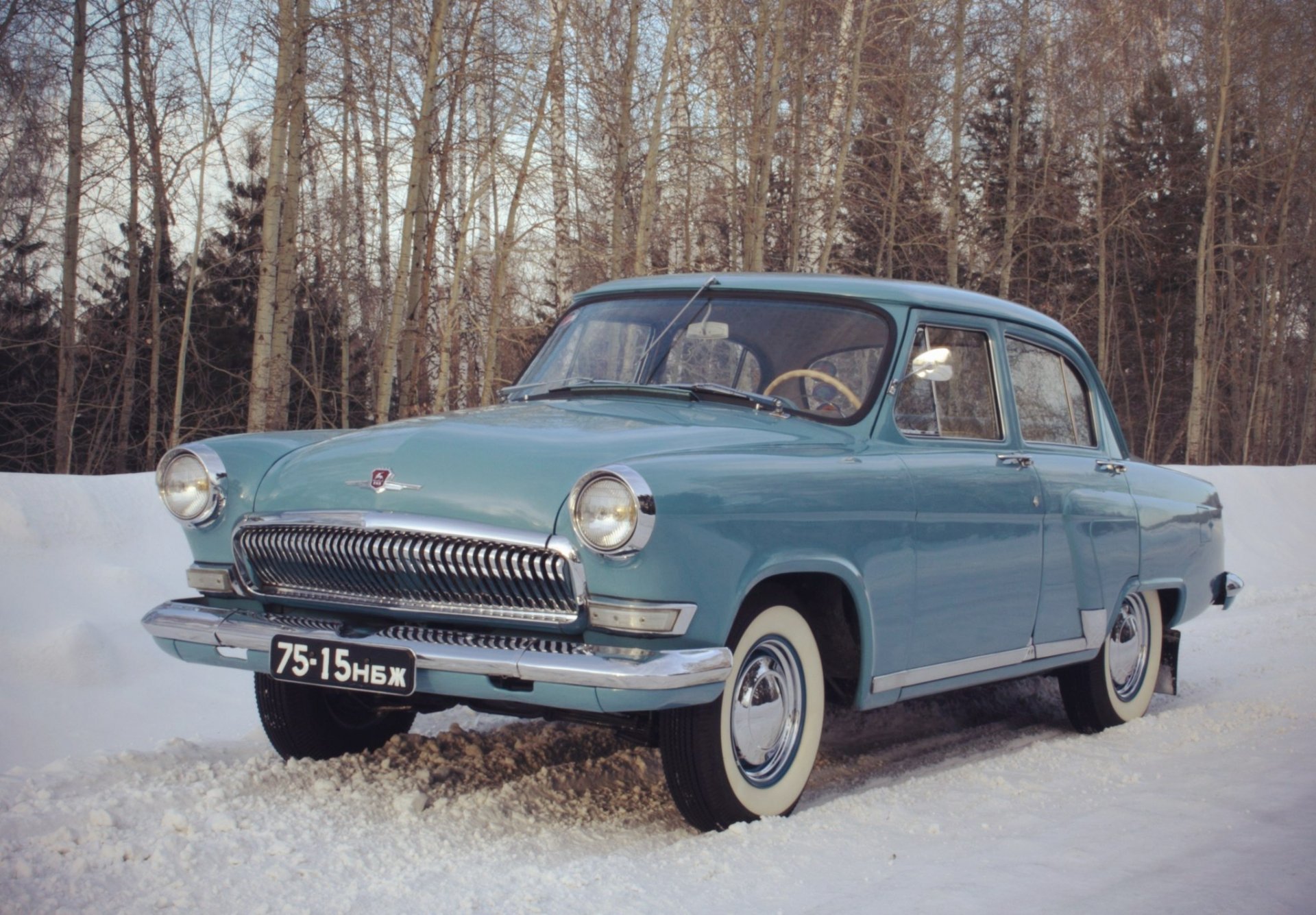 gaz 21 wołga śnieg legenda retro zsrr samochód tapety tło