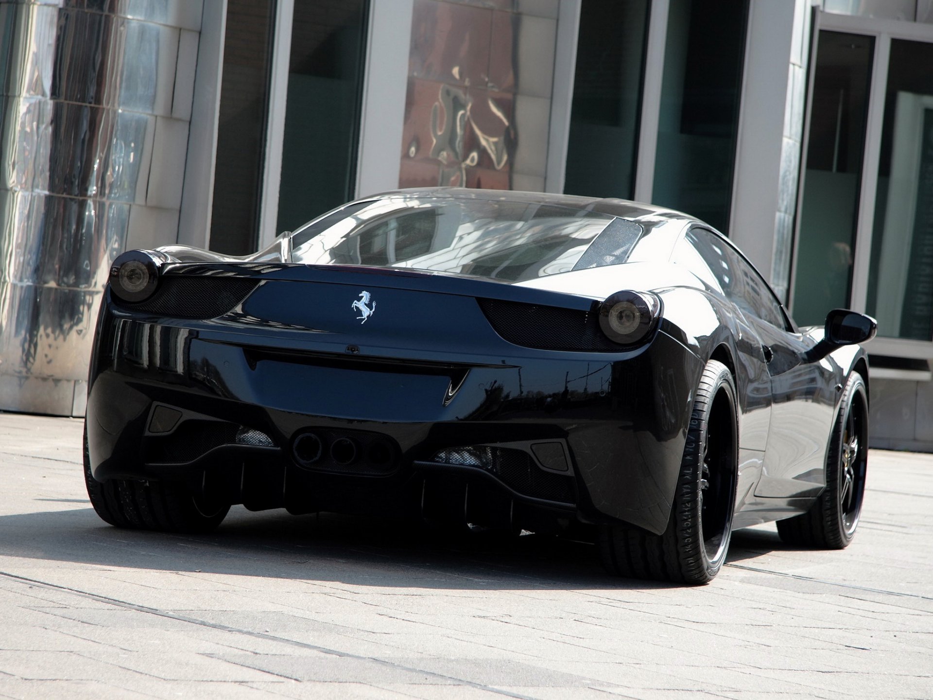 anderson germany ferrari 458 italia black carbon edition rear view black ferrari