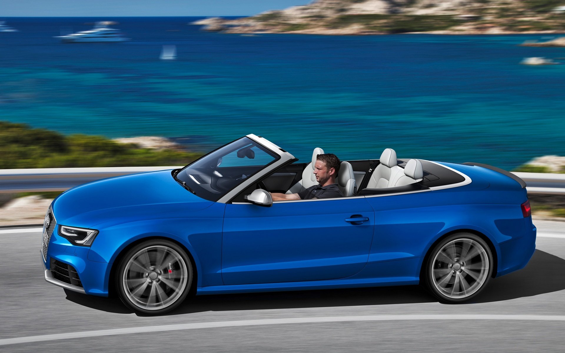 auto carta da parati audi rs5 convertibile 2012 carta da parati blu audi rs5 lato mare velocità bello