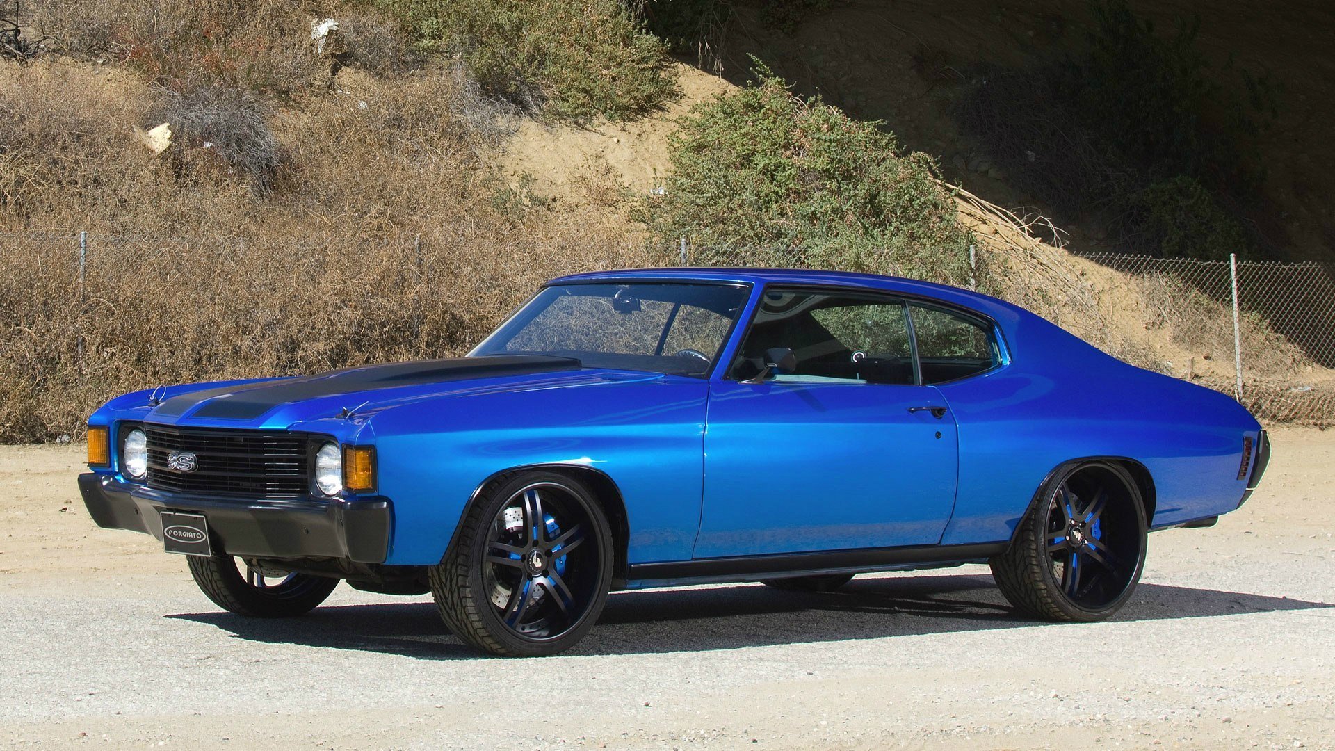 muscolo cer chevelle chevrolet muscle car tuning blu