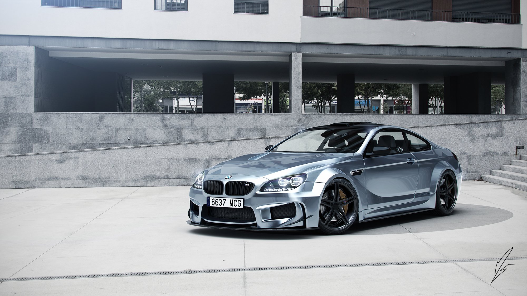 bmw m6 prior design silver car wheel