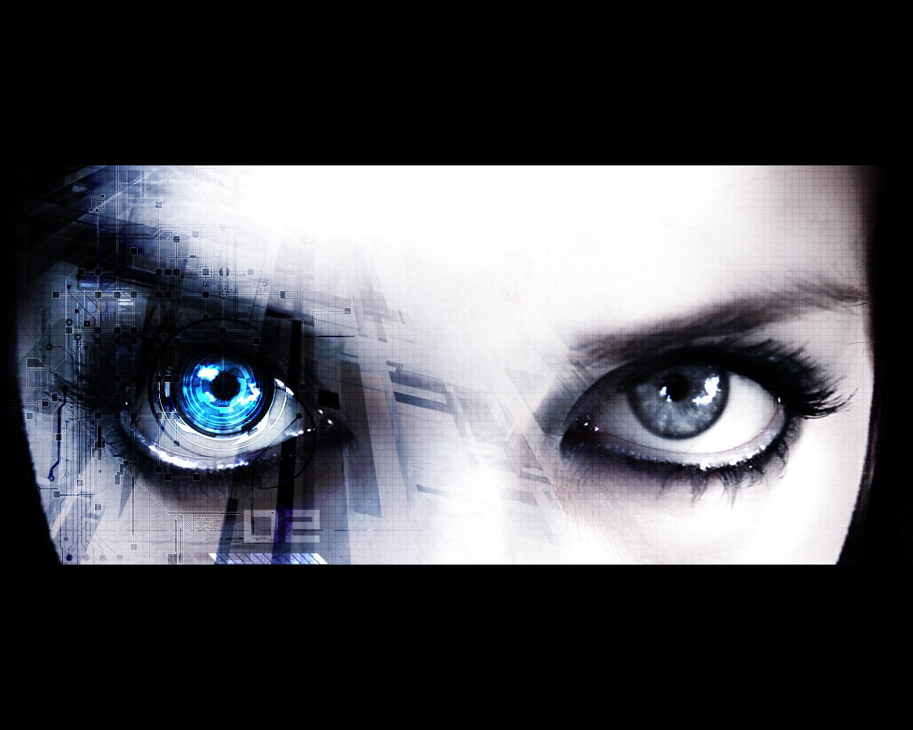 industrial industrial techno cyberstil cyber eyes pupil eyelashes macro background cyborgs android