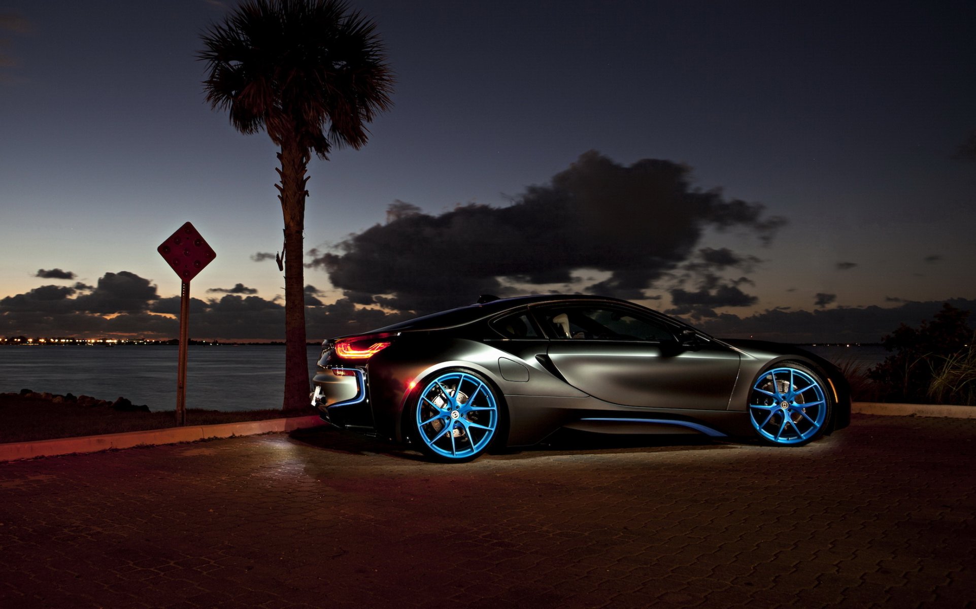 bmw i8 noche coche auto