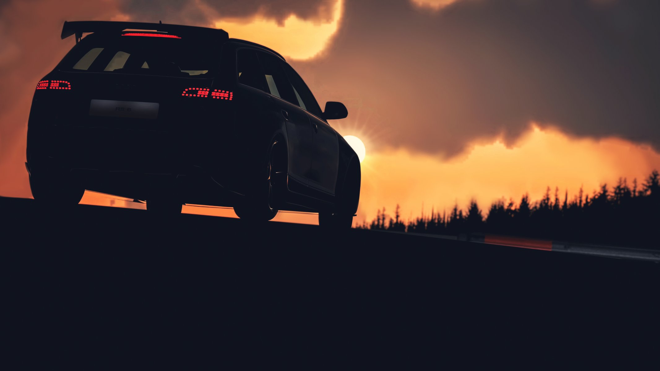 audi rs-6 sonne silhouette