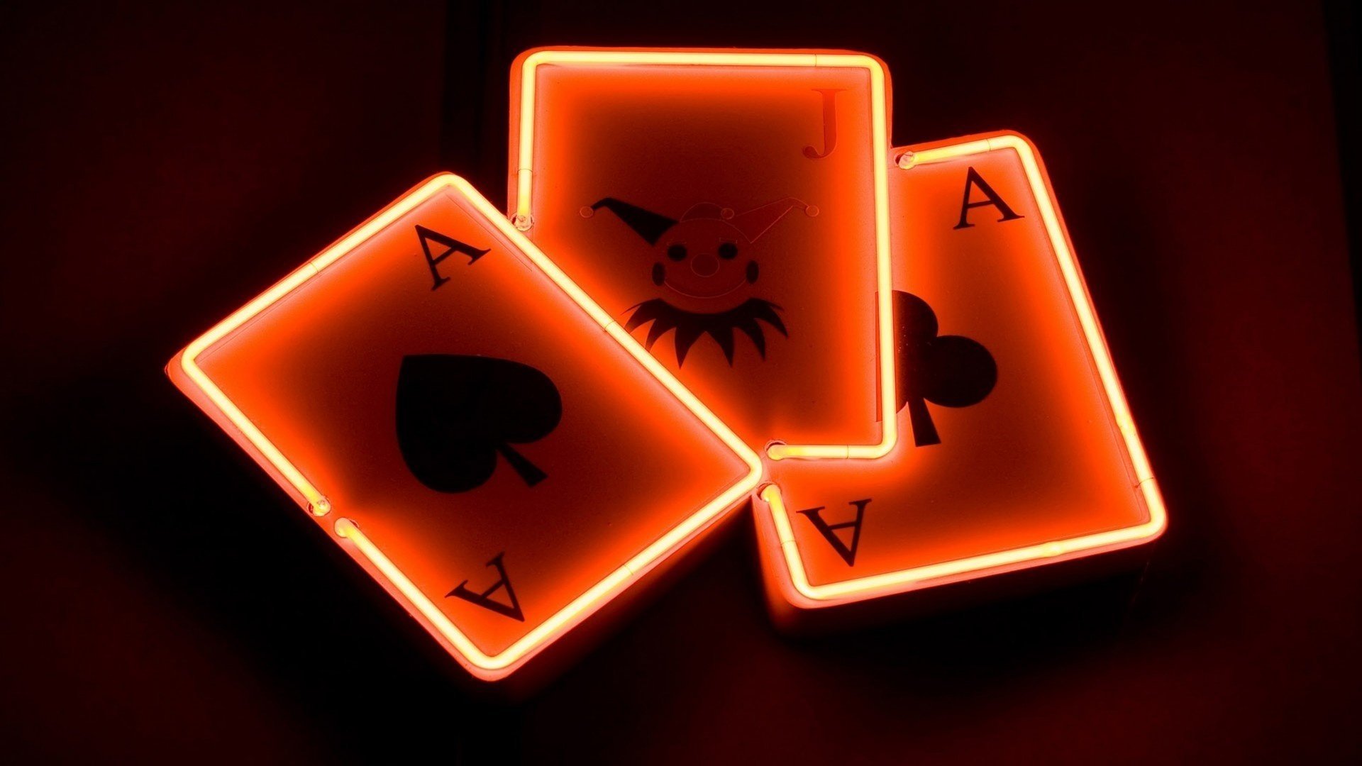 ace joker peaks card neon game