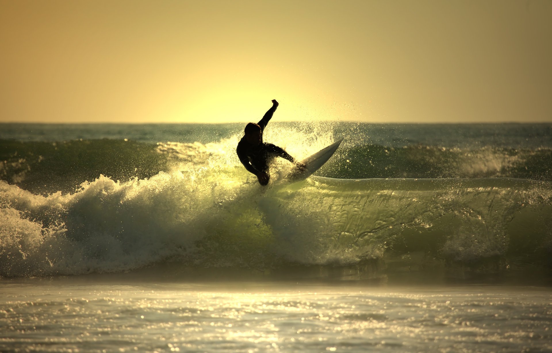 board for surfing the ocean water wave surfing sunset horizon the sky sport surfer board sea