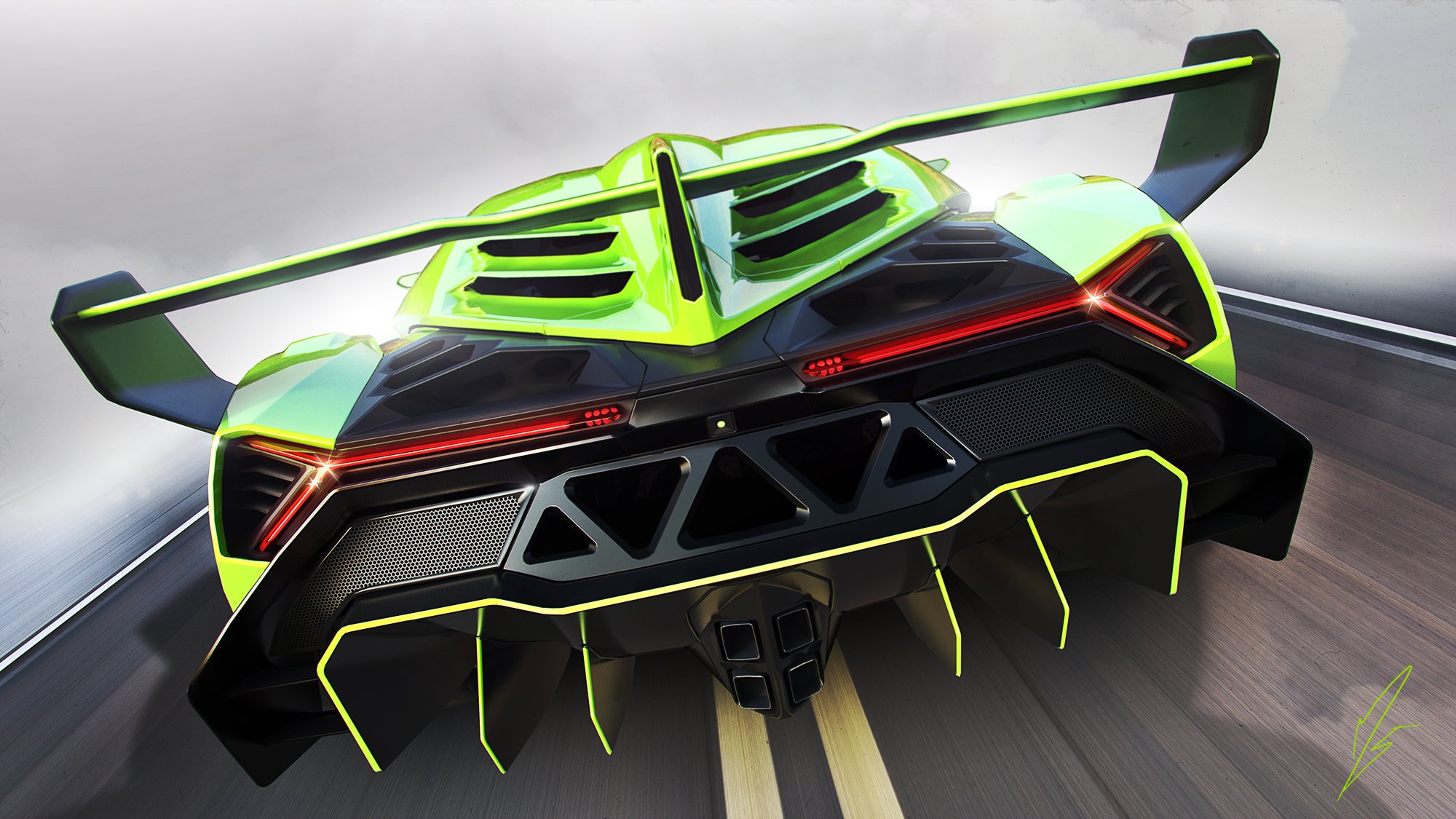 lamborghini veneno supercar avtooboi rear