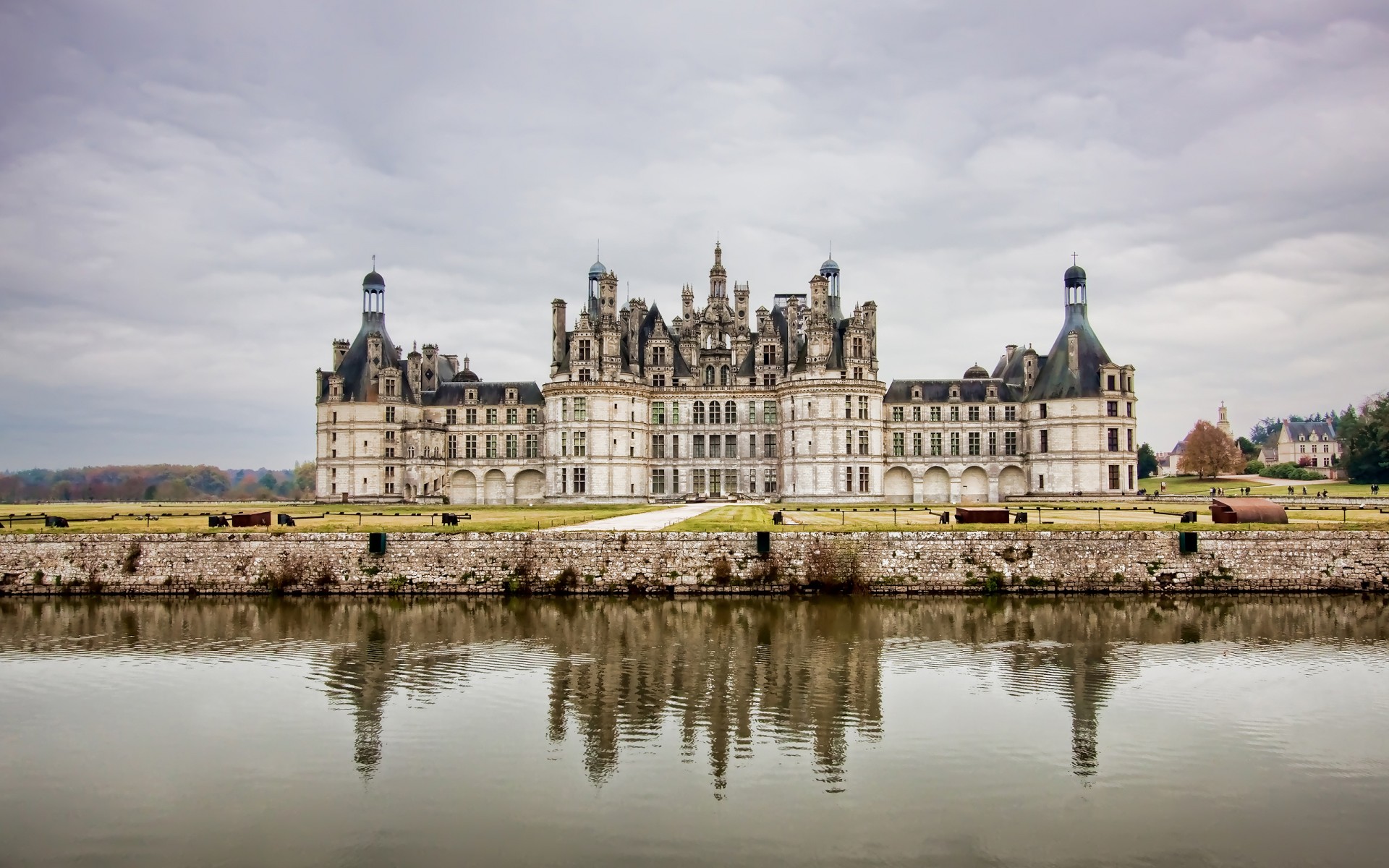 clouds france sky water castle